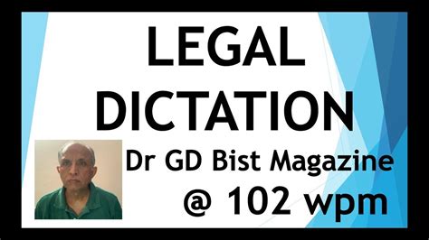 dr gd bist magazine dictations.